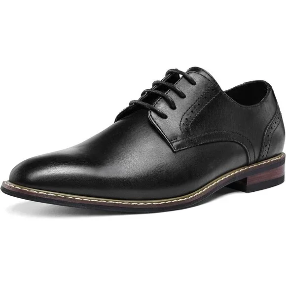 Men's Black Dress Shoes Formal Classic Business Lace up Oxford Shoes Wide Width