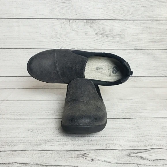 Cloudsteppers by Clark's Black Charcoal Slip-on Women's Sz 11 Shoes‎