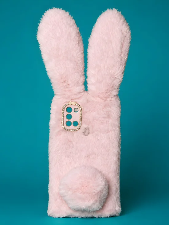 Samsung Galaxy S24 Ultra Pink Plush Floppy Ears bunny Rabbit Phone case