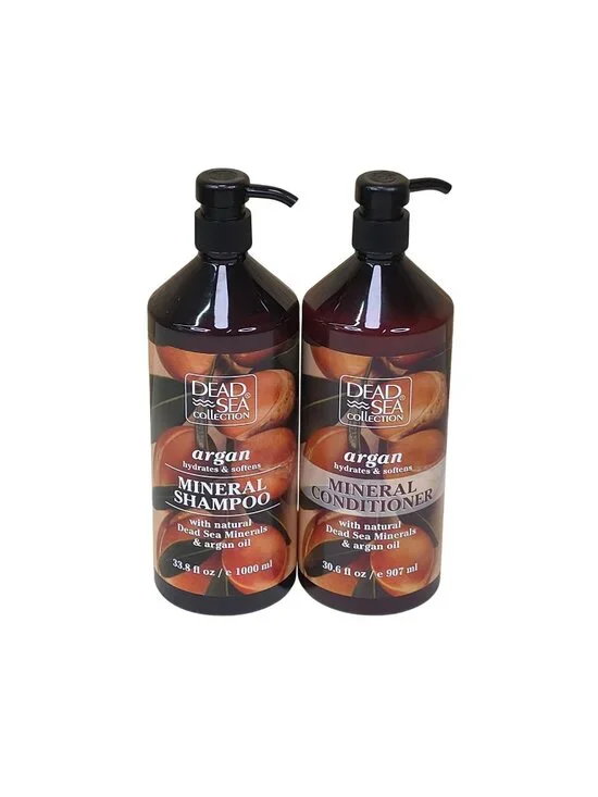 Dead Sea Collection Argan Mineral Shampoo & Conditioner Hydrates Softens Natural