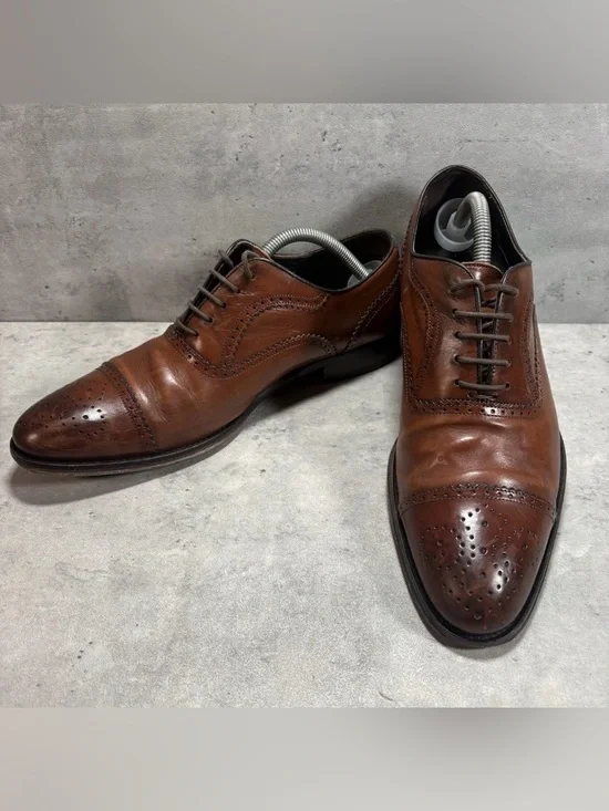 To Boot New York Adam Derrick Brown Cap Toe Oxford Dress Italy Shoes Men’s 8.5