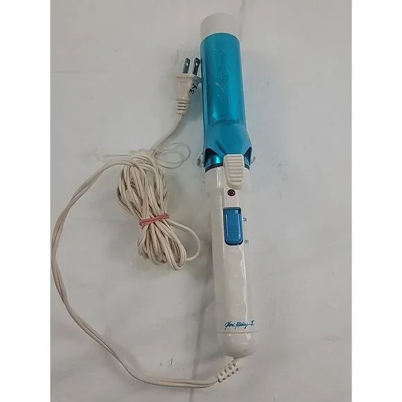jheri redding‎ ii vintage 1 1/2in curling iron model cd150 blue and white