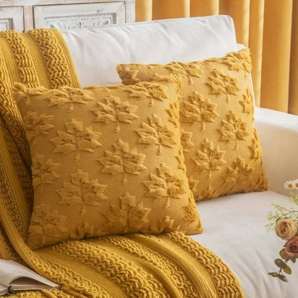 Set of 2 leaves 🍁 Fall Decorative Throw Pillow Covers 18