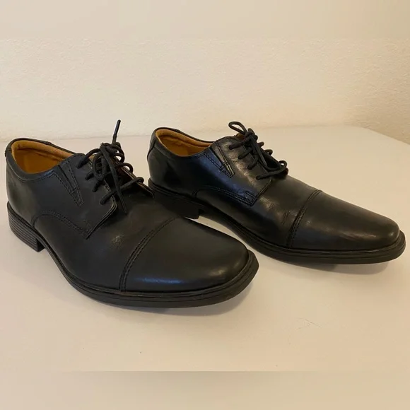 Collection Clarks Mens Black Leather Oxford Dress Shoes Size 8 1/2