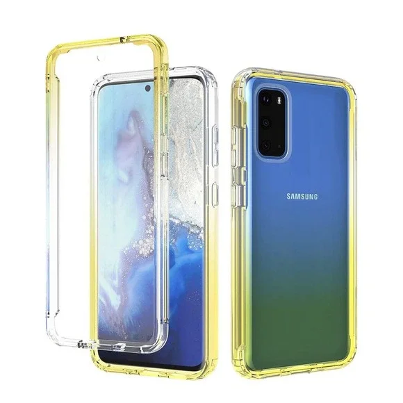 Samsung Galaxy S23 Case Full-Body Rugged Transparent Yellow Blue‎