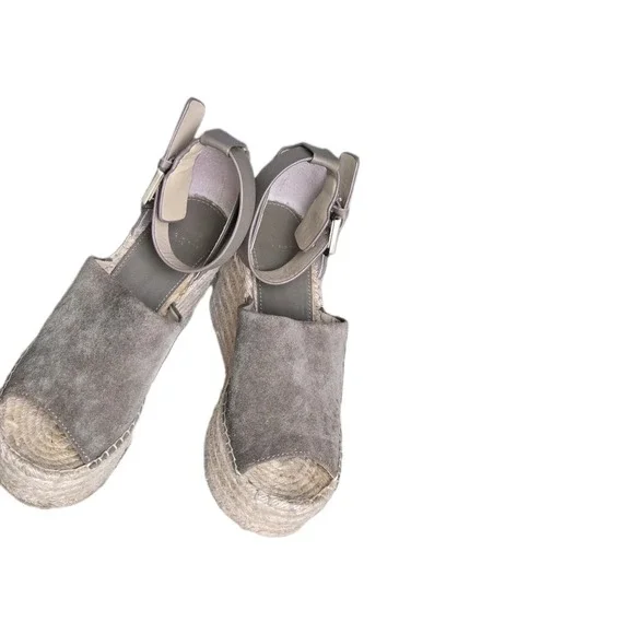 Marc Fisher Olive Green Multi Suede‎ Nelly Espadrille Platform Shoes 6.5