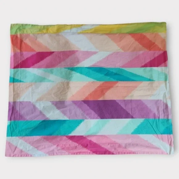 PBteen Pillow Sham Standard Multicolor Painterly Chevron Stripe Cotton Boho Dorm
