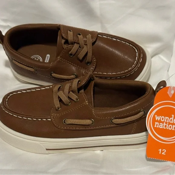 Wonder Nation Tan Kids Boat Shoes New!
