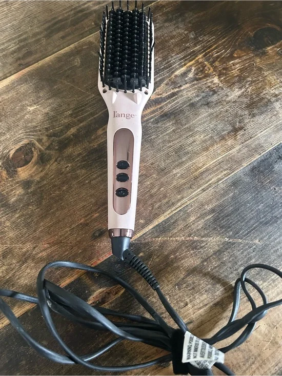 L'ange Le Vite Ceramic Straightening Hairbrush Thermal Adjustable Heat Pink