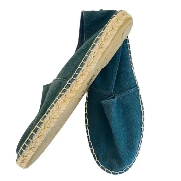 lisa b. Made in Spain Grey Pique Fabric Espadrilles Sz EU 43 US 11/11.5 NWT