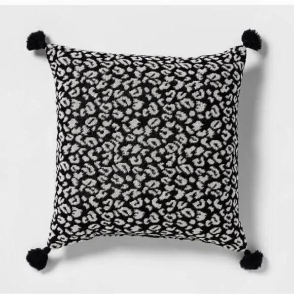 TWO Animal Print Square Throw Pillows