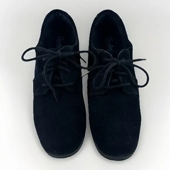 Florsheim Kearny Jr Boys Size 4M Black Suede Oxford Dress Shoes Lace Up