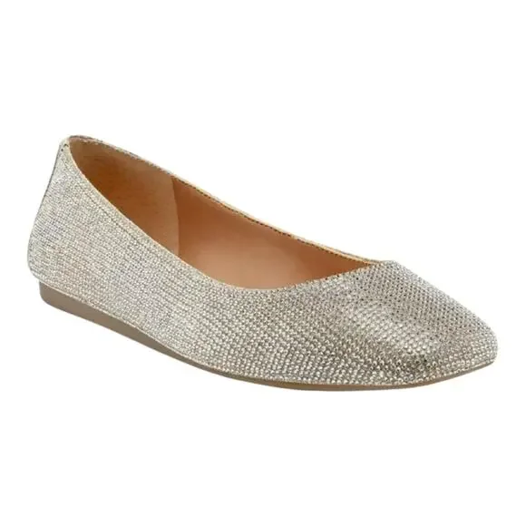 INC Girl's Juney Rhinestone Ballet Flats Cream Size 1
