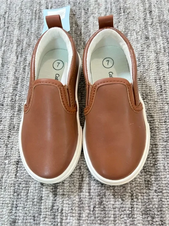 Cat & Jack Brown Slip-On Kids Dress Shoes Size 7