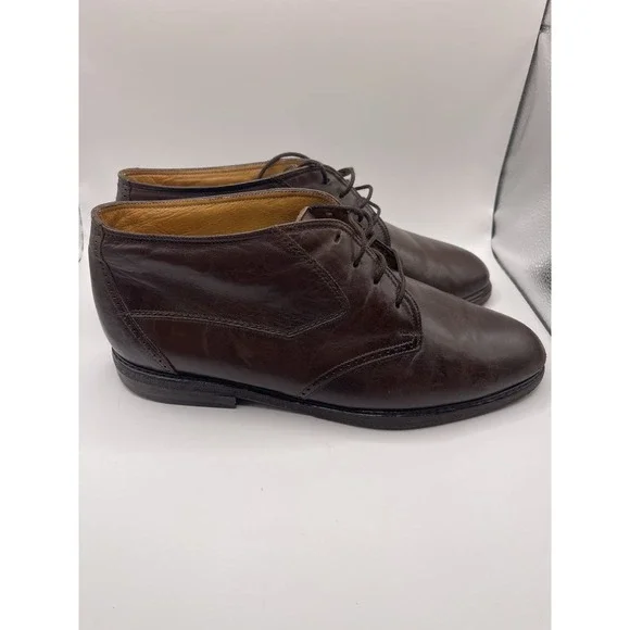 VINTAGE BALLY SHEFFIELD HIGH‎ TOP MEN'S SHOE - BROWN size 9 Bin E