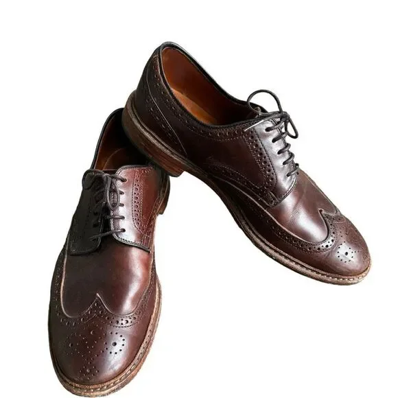 Allen Edmonds Mens Alumnus Wingtip Oxfords Leather Brown 9.5