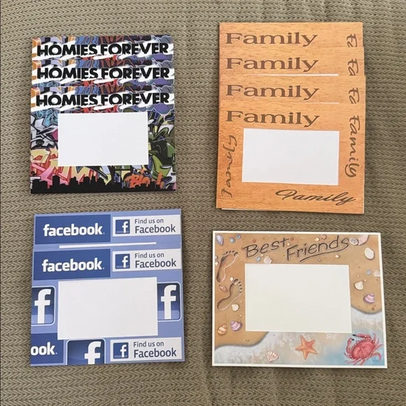 Colorful Graphic Paper Picture Frames Set 10 party favors 3” x 5” photos crafts