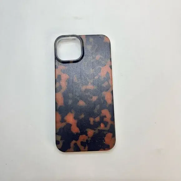 iphone 13 case‎ brown tort tortoise shell design clear sides
