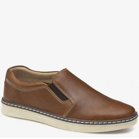 Johnston & Murphy Tan Leather Slip-On Loafers
