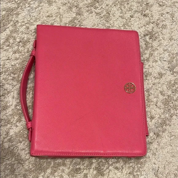 TORY BURCH Pink Leather iPad Case
