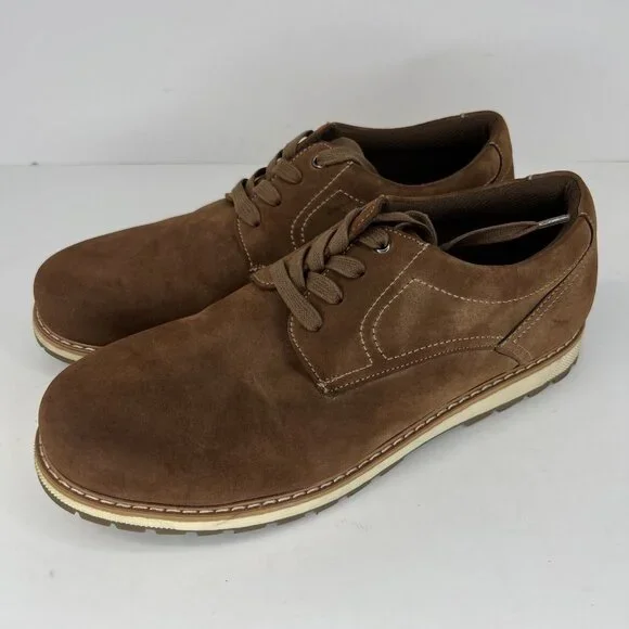 Madison Avenue Casual Oxford Mens Size 7 M Shoes Manmade Suede-Look Golden Brown