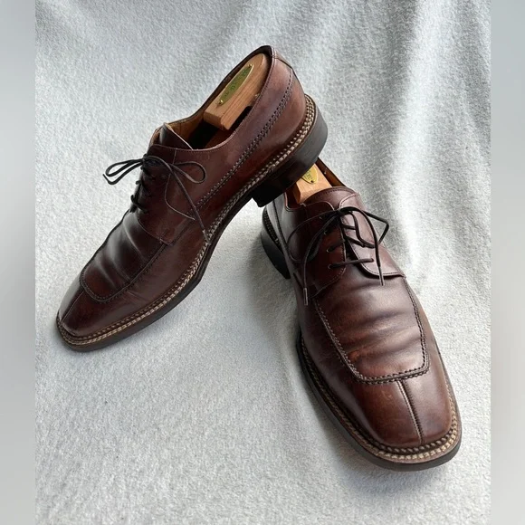 Mezlan Split-Toe Apron Leather Oxfords  Brown dress shoes‎ 11 M