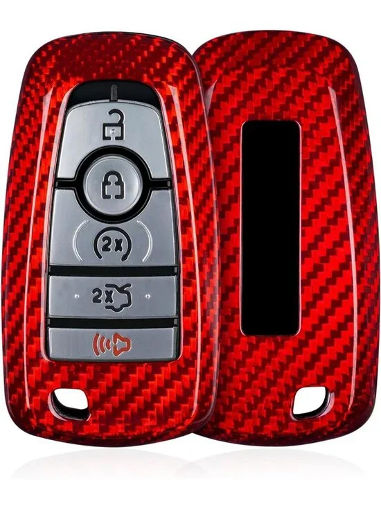 Stylish Key Fob Cover for Ford Vehicles - Real Glass Fiber, Keychain Included