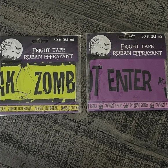 Halloween Fright Tape Set - Yellow and Purple
