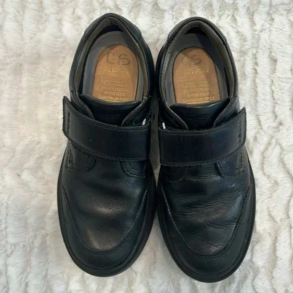 Geox Kids Italian leather black strap closure shoes Jr Riddock Little Kid 31