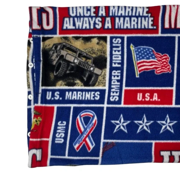 USMC Marine Corps Fleece Pillowcase Marines Flag Military Tank Standard Pillow