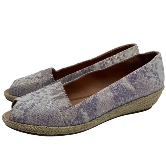 Gentle Souls Womens Shoes Lissa Espadrille 8.5 Purple White Slip On Cushioned