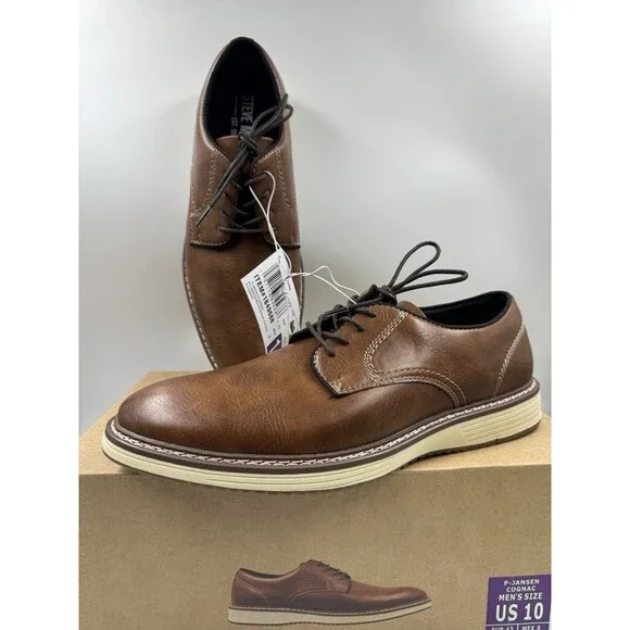 NEW Steve Madden P-Jansen Oxford Cognac Casual Lace Up Shoes, Men's Size 10