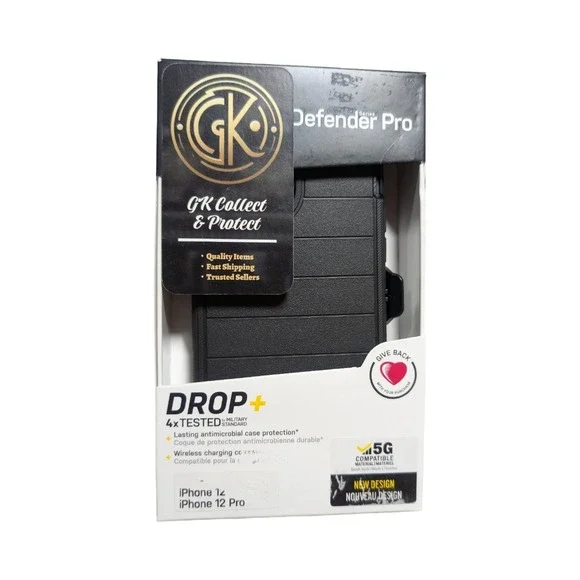 R1-N Otterbox Defender Pro Holster Case For Apple iPhone 12 & 12 Pro - Black‎