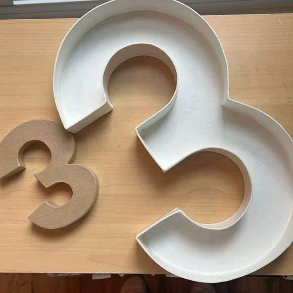 Decorative Number 3 Cardboard Charcuterie Gift Box
