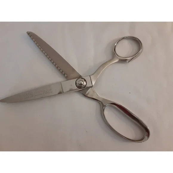 VINTAGE 1940's WISS PINKING SHEARS SCISSORS MODEL C - Original Box Full Nickel