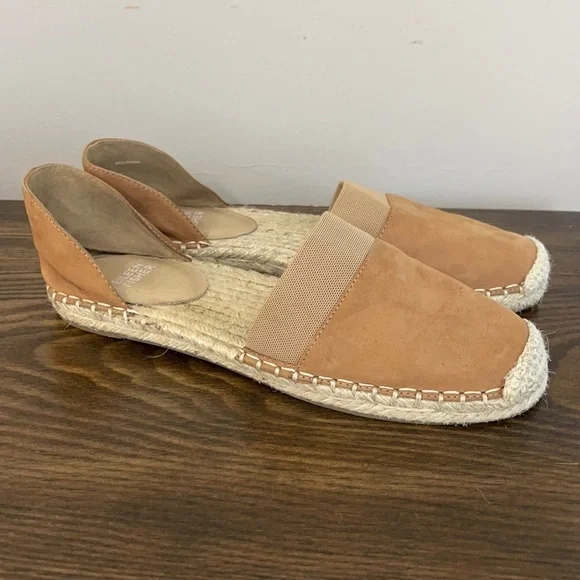 Eileen Fisher Lady Nubuck Tan D’Orsay Espadrille Flats