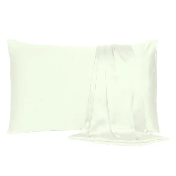 Oussum Standard Home Decorative Silky Comfortable Satin Pillow Cover Set of 2