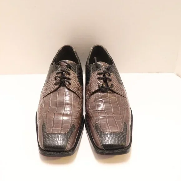 Stacy Adams Men's Dress Oxford Shoes Gator Print on Leather Size 9M