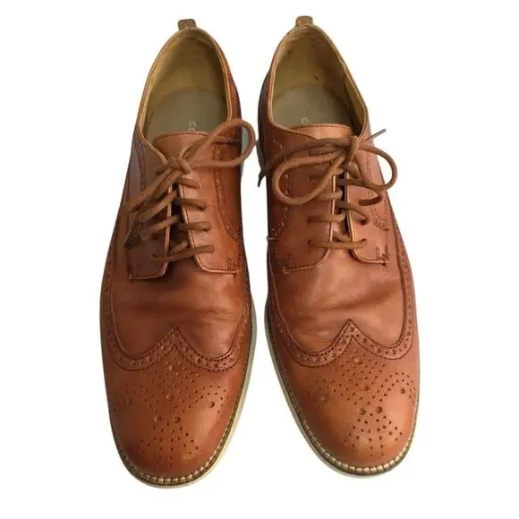 Cole Haan Original Grand Wingtip Brown Leather Oxfords Men Size 12M