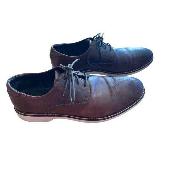 Johnston & Murphy Brown Perforated Leather Oxford Dress Shoes Mens 11 59-1624‎