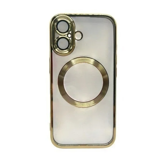 iPhone 16 Plus Clear Protective Case Gold Metallic Trim‎ NEW