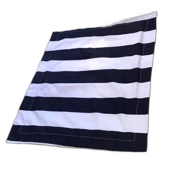 JUICY COUTURE Home Pillow Sham Blue White Cabana Stripes and Pink Standard Size