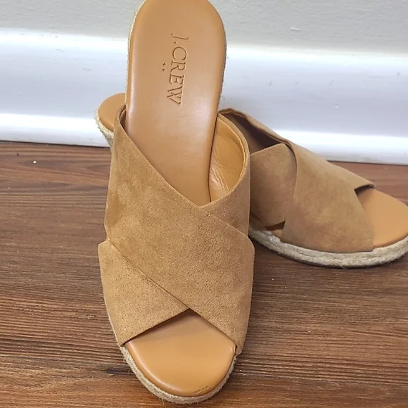 J. Crew Tan Espadrille Slip-On Shoes for women‎ used good condition zise 6.5