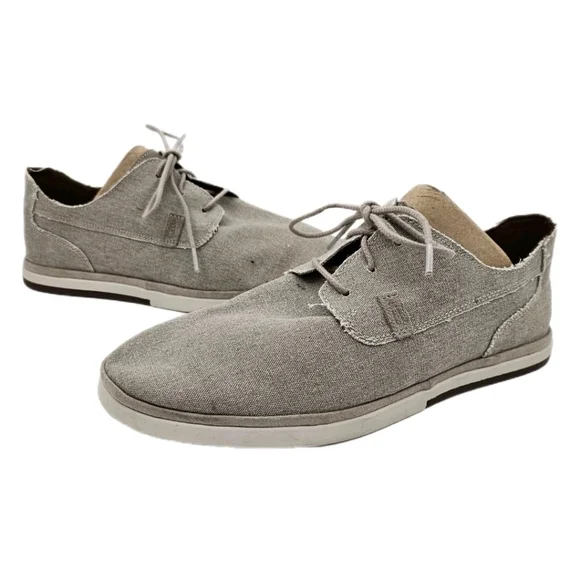 Rockport CH9281 Mens Austyn Grey Lace Up Plain Toe Canvas Oxford Shoe Size 8