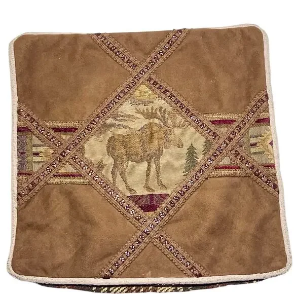 Rustic Lodge Moose Decorative Throw Pillowcase for Cushion 16x16
