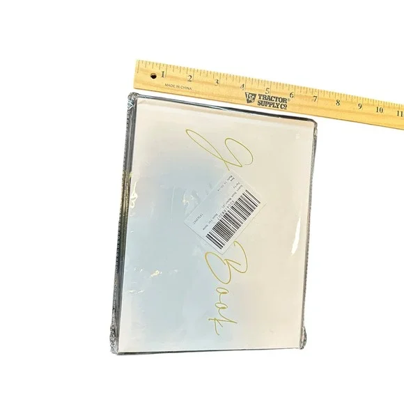 Guest Book Memorial‎ Party Book For Home White Gold Script New Unused