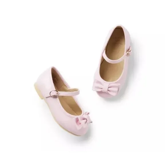 Janie & Jack Patent Bow Ballet Flat in Cotton Candy Pink Size 5