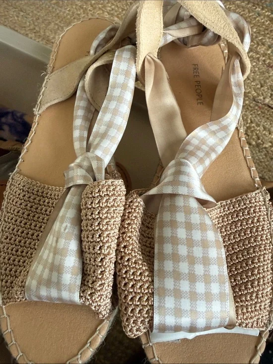 a Free People lace-up espadrille sandal