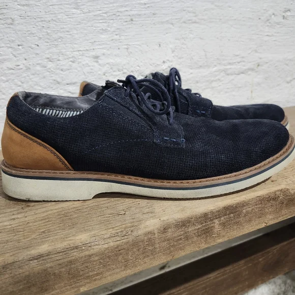 Walk with me mens Oxford tie shoes from Nunn Bush‎ size 9.5 Navy Blue w/ leather