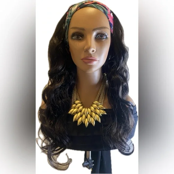 Synthetic body wave headband wig 24”